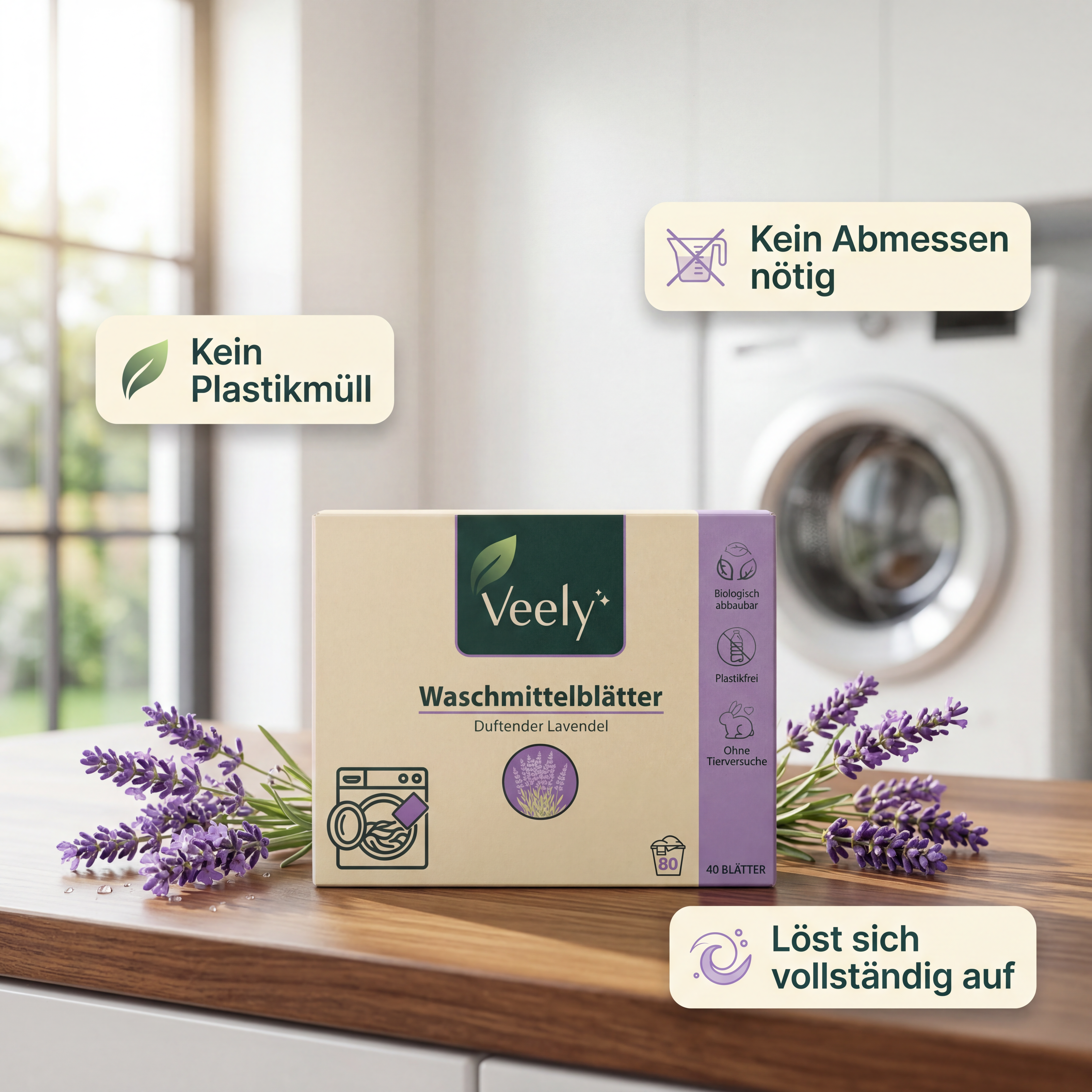 Waschmittelblätter Lavendel
